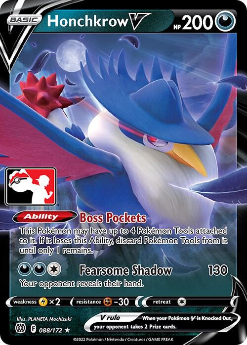 Honchkrow V Pokemon card from Prize Pack Series Cards