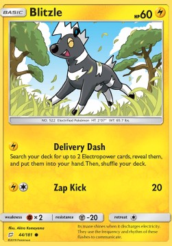 Blitzle Pokemon card from Team Up
