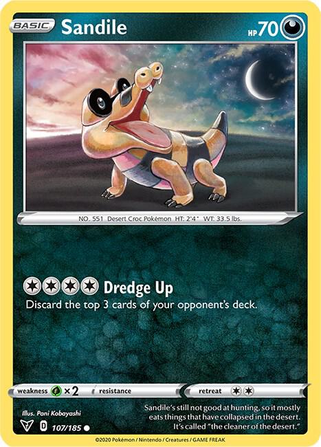 Sandile Pokemon card from SWSH04: Vivid