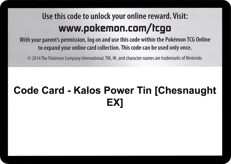 Code Card - Kalos Power Tin [Chesnaught EX] Pokemon card from XY - Flashfire