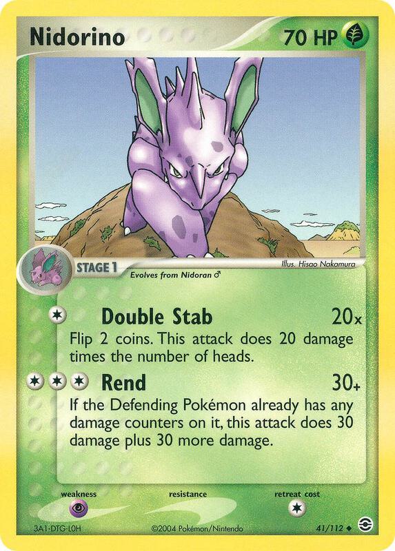 Nidorino Pokemon card from FireRed & LeafGreen
