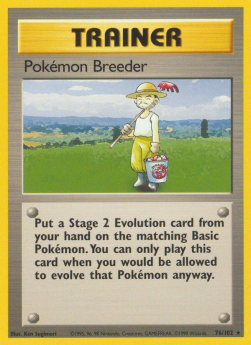 Pokémon Breeder Pokemon card from Base Set