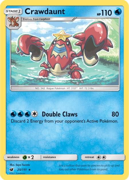 Crawdaunt Pokemon card from SM - Crimson Invasion