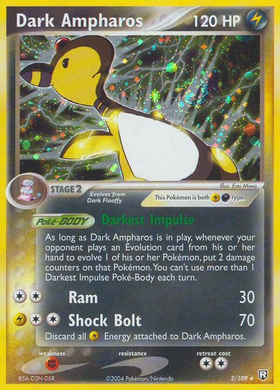 Dark Ampharos Pokemon card from Team Rocket Returns