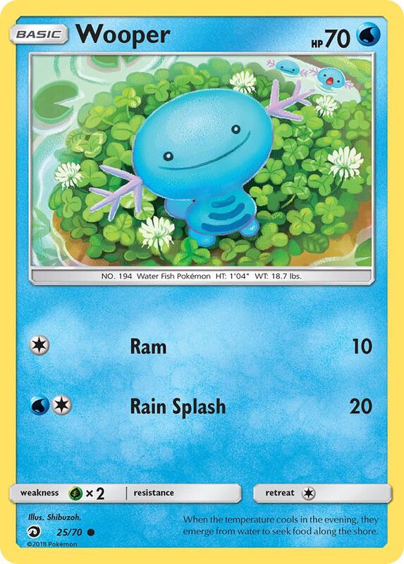Wooper Pokemon card from Dragon Majesty