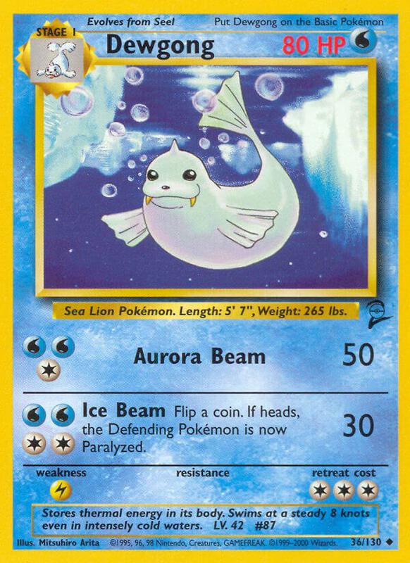 Dewgong Pokemon card from Base Set 2