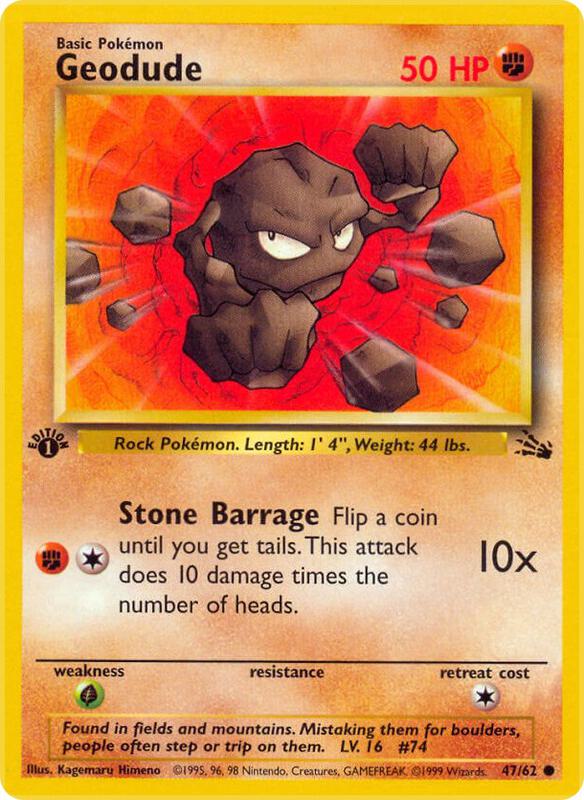 Geodude Pokemon card from Fossil