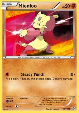 Mienfoo Pokemon card from Boundaries Crossed