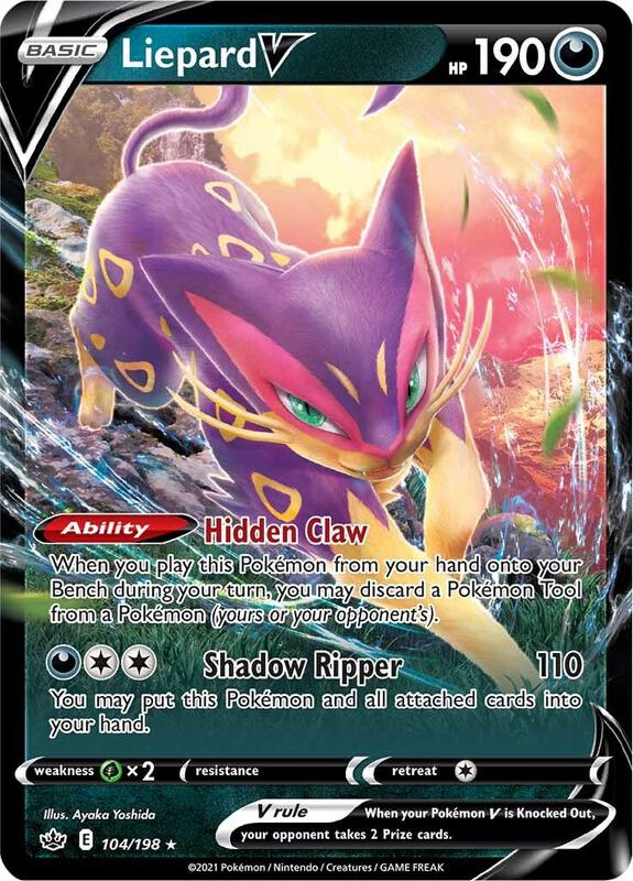 Liepard V Pokemon card from SWSH06: Chilling Reign
