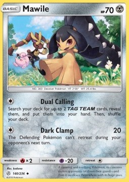 Mawile Pokemon card from Cosmic Eclipse