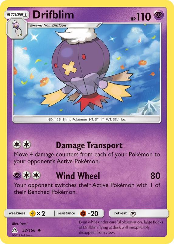Drifblim Pokemon card from SM - Ultra Prism