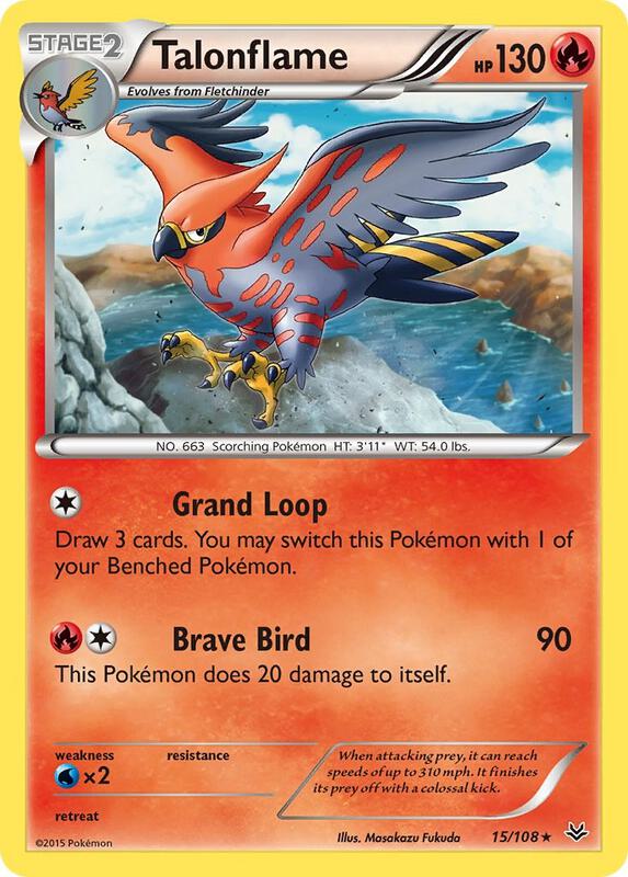 Talonflame Pokemon card from XY - Roaring Skies