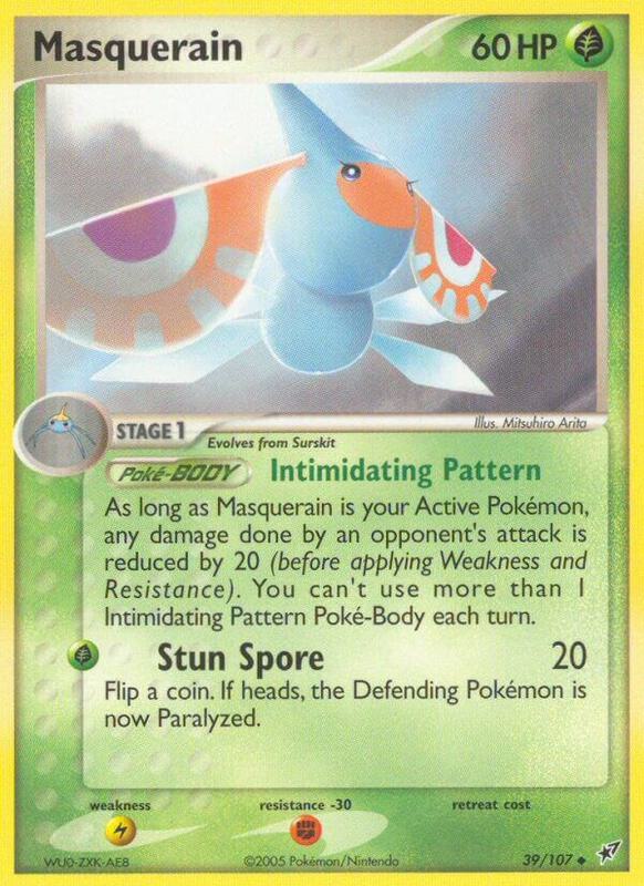 Masquerain Pokemon card from Deoxys