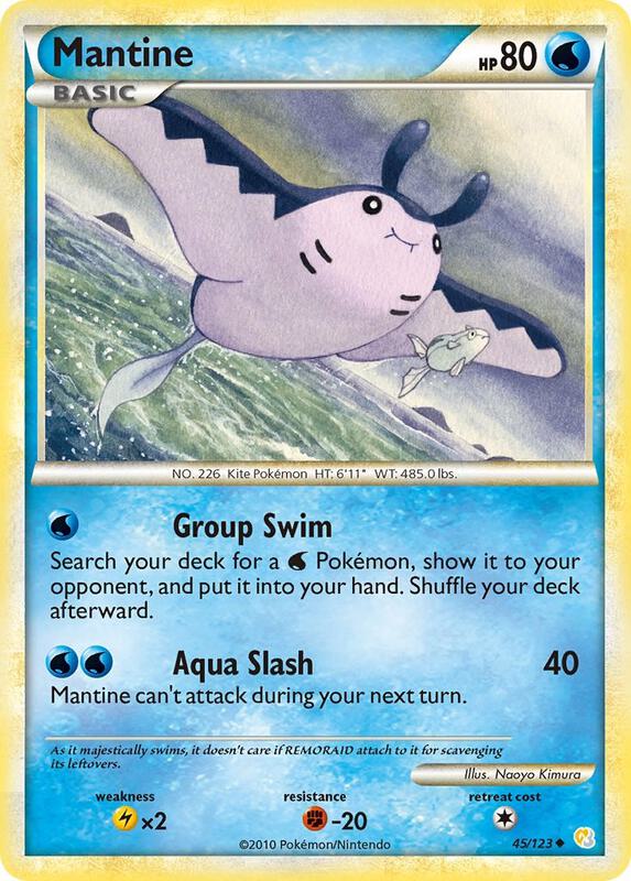 Mantine Pokemon card from HeartGold SoulSilver