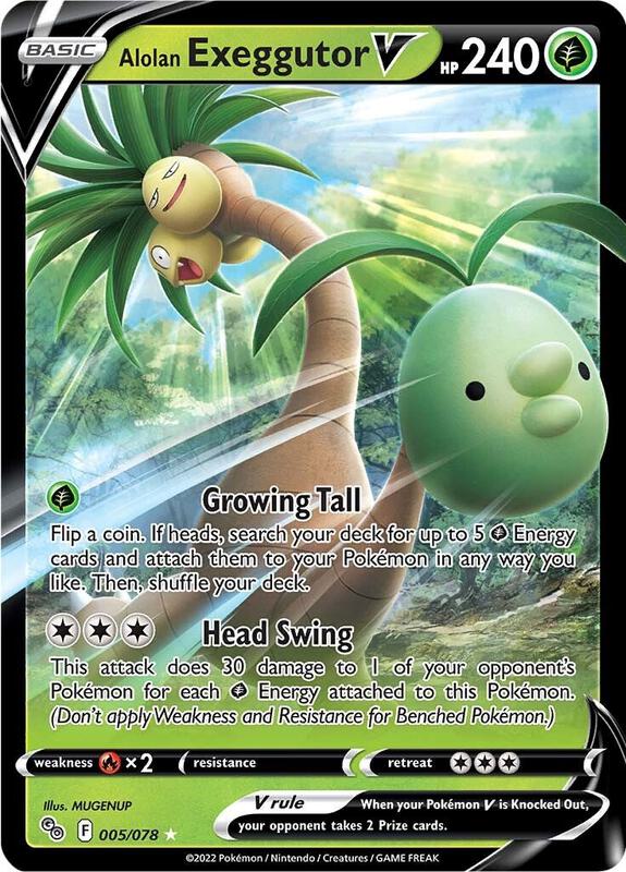 Alolan Exeggutor V Pokemon card from Pokemon GO