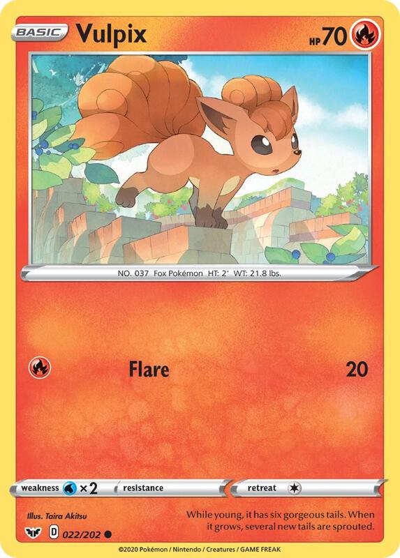 Vulpix Pokemon card from SWSH01: Sword & Shield Base Set