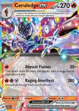 Ceruledge ex Pokemon card from Surging Sparks