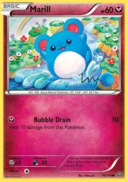 Marill Pokemon card from Steam Siege