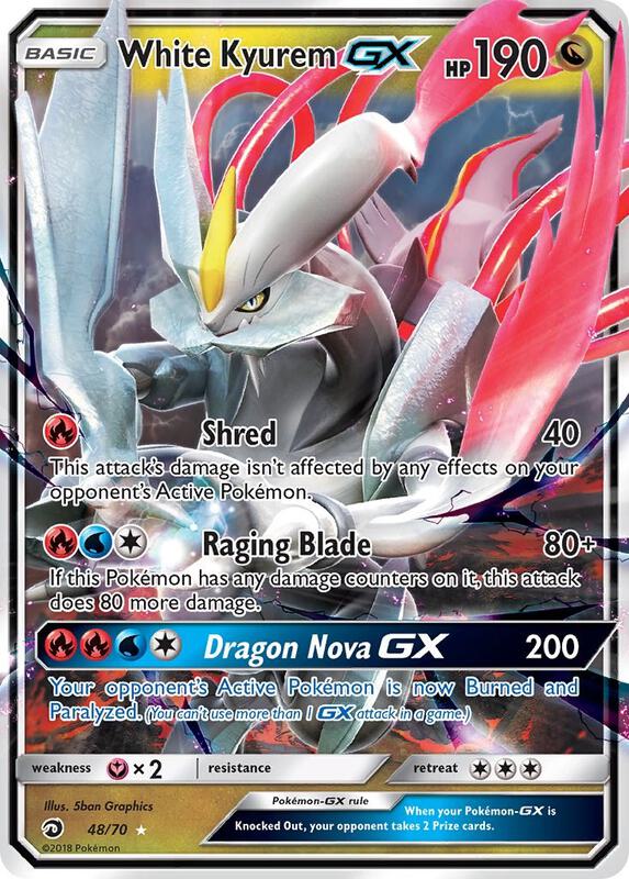 White Kyurem GX Pokemon card from Dragon Majesty