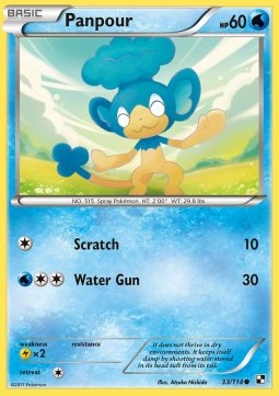 Panpour Pokemon card from Black White