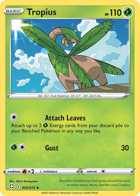 Tropius Pokemon card from Shining Fates