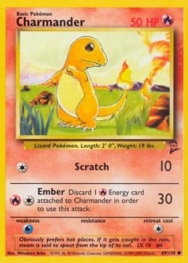 Charmander Pokemon card from Base Set 2