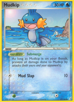 Mudkip Pokemon card from EX Crystal Guardians