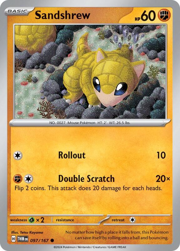 Sandshrew Pokemon card from SV06: Twilight Masquerade
