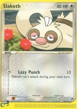 Slakoth Pokemon card from EX Sandstorm