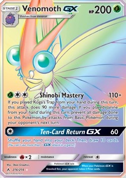 Venomoth GX Pokemon card from Unbroken Bonds