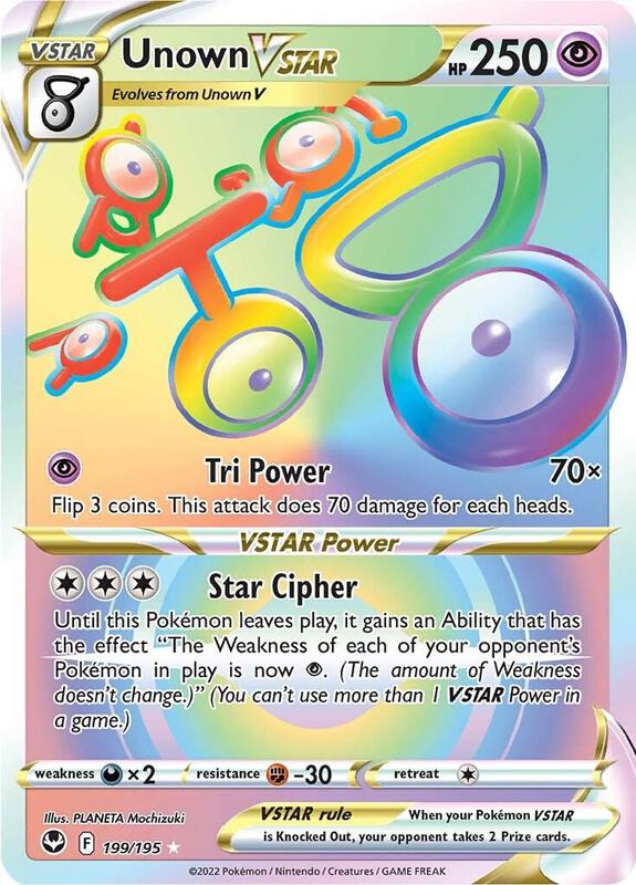 Unown VSTAR (Secret) Pokemon card from SWSH12: Silver Tempest