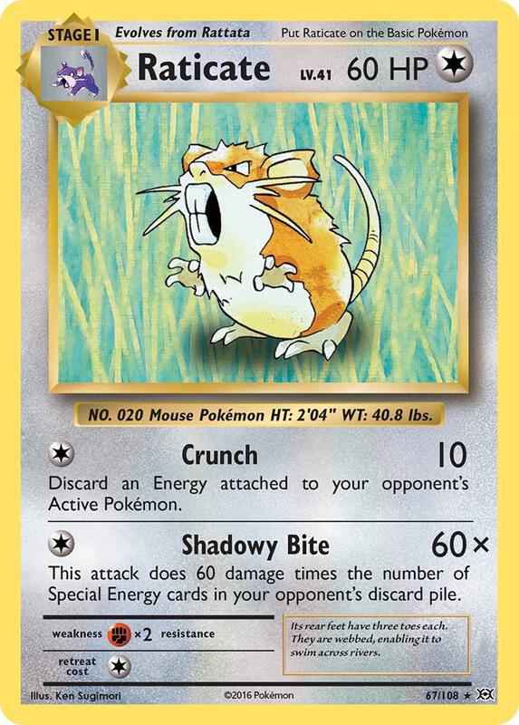 Raticate Pokemon card from XY - Evolutions