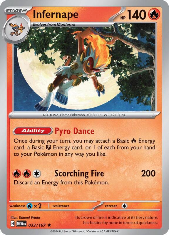 Infernape Pokemon card from SV06: Twilight Masquerade