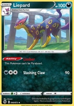 Liepard Pokemon card from Champion's Path