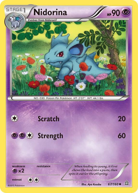 Nidorina Pokemon card from XY - Primal Clash