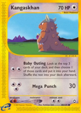 Kangaskhan Pokemon card from Aquapolis