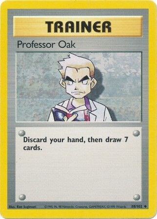 Professor Oak Pokemon card from Base Set