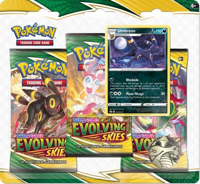 Evolving Skies 3 Pack Blister [Umbreon] Pokemon card from SWSH07: Evolving
