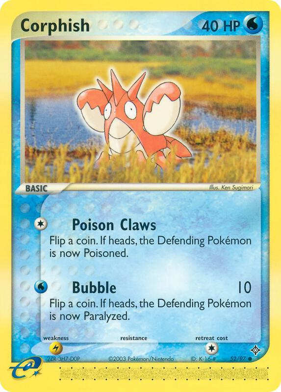 Corphish Pokemon card from Dragon