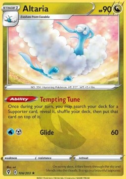 Altaria Pokemon card from Evolving Skies