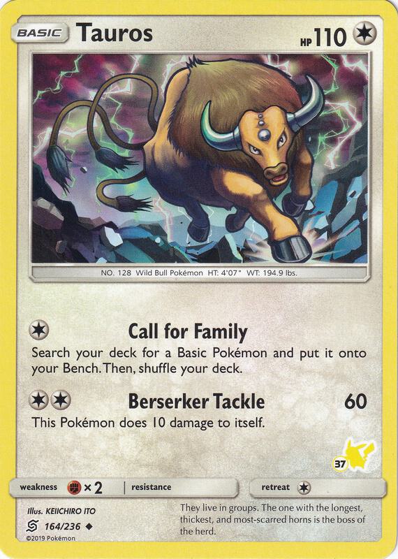 Tauros Pokemon card from Battle Academy
