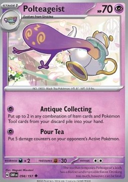 Polteageist Pokemon card from Obsidian Flames