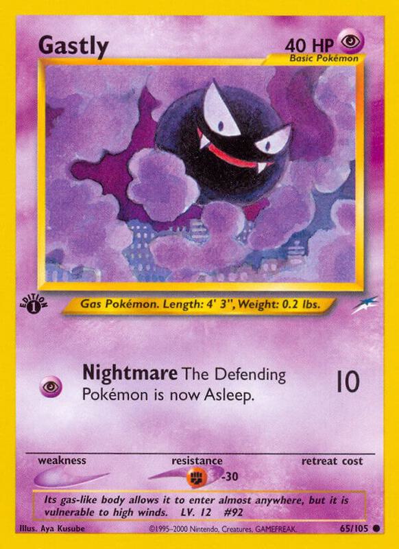 Gastly Pokemon card from Neo Destiny