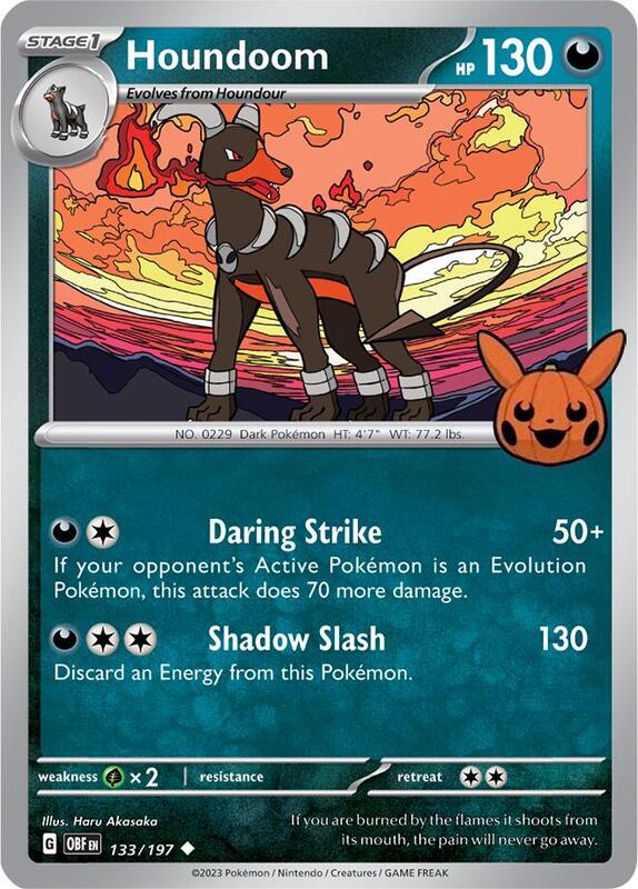 Houndoom Pokemon card from Trick or Trade BOOster Bundle 2024