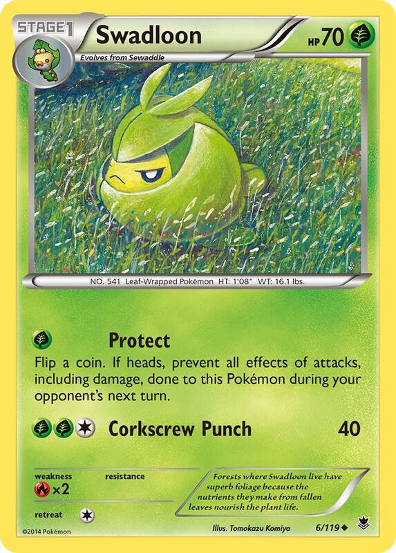 Swadloon Pokemon card from XY - Phantom Forces