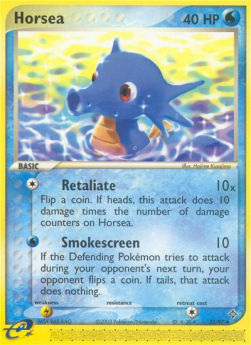 Horsea Pokemon card from EX Dragon