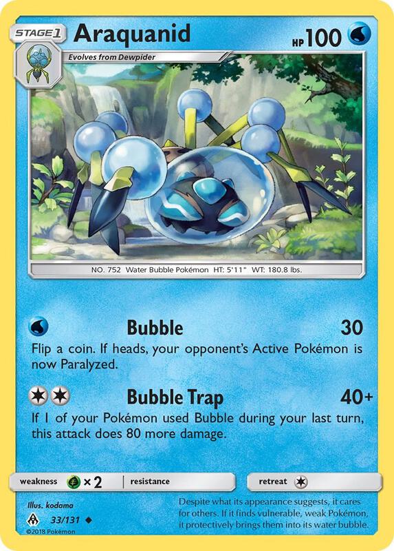 Araquanid Pokemon card from SM - Forbidden Light