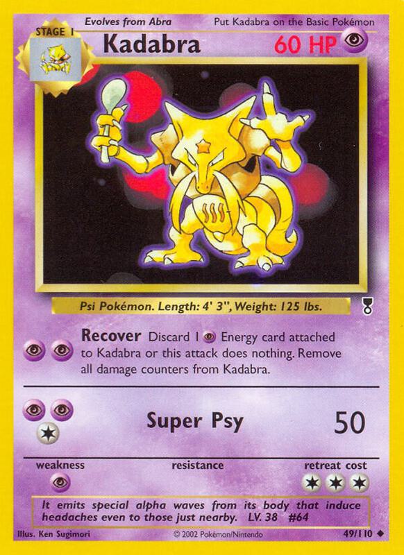 Kadabra Pokemon card from Legendary Collection