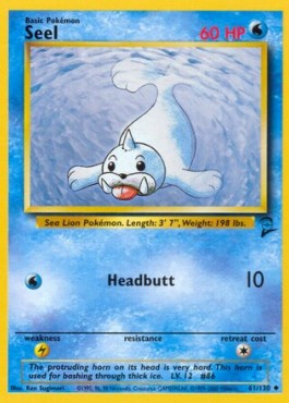 Seel Pokemon card from Base Set 2