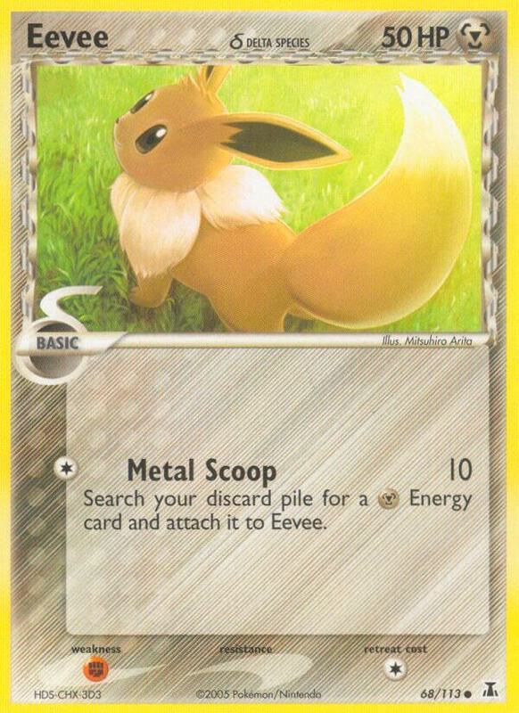Eevee Pokemon card from Delta Species